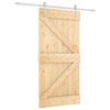 vidaXL Skjutd&ouml;rr Naturlig och vit 100 x 210 cm Massiv furu