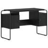 vidaXL Skrivbord med f&ouml;rvaring Svart ek 120 x 50,5 x 75,5 cm