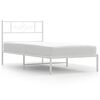 vidaXL S&auml;ngram utan madrass med huvudgavel metall vit 75x190 cm
