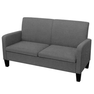 vidaXL 2-sitssoffa 135x65x76 cm m&ouml;rkgr&aring;