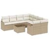 vidaXL Tr&auml;dg&aring;rdsoffset 9 st 8-Antal sittplatser Beige konstrotting