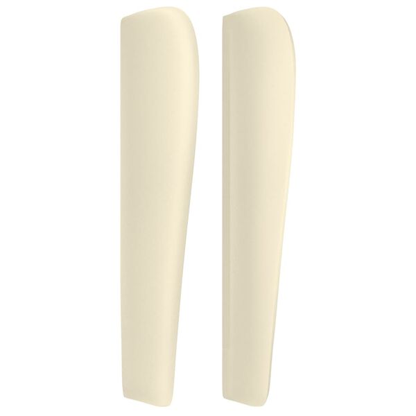 vidaXL S&auml;nggavel med kanter gr&auml;ddvit 163x23x118/128 cm konstl&auml;der