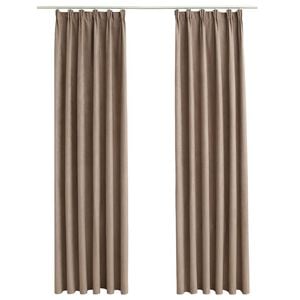 vidaXL M&ouml;rkl&auml;ggningsgardiner med krokar 2 st taupe 140x245 cm