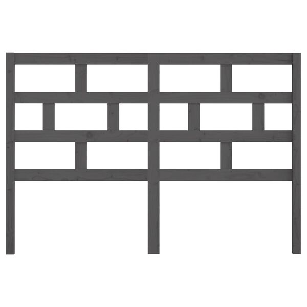 vidaXL Sänggavel grå 146x4x100 cm massiv furu