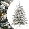 vidaXL Plast Hingad Julgran med LED -remsljus Vit 120 cm PE och PVC