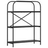 vidaXL Hyllsystem 3 niv&aring;er 80 x 30 x 109 cm Konstruerat tr&auml; Svart Ek