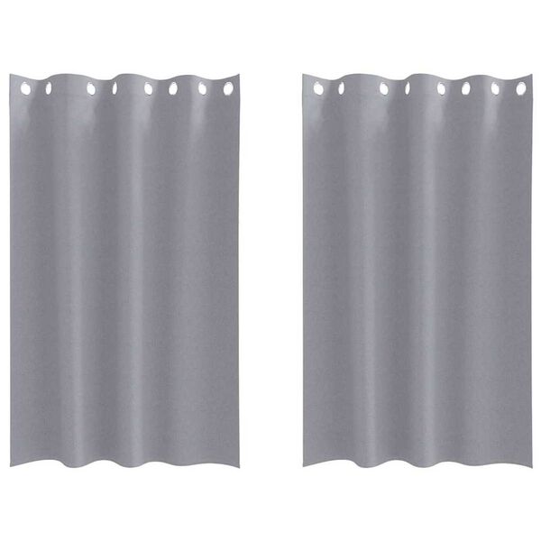 vidaXL M&ouml;rkl&auml;ggningsgardiner med Ringar 2 pcs Ljusgr&aring; 175 x 140 cm
