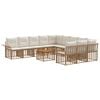 vidaXL Utomhussoffset 12 st 11-sits Naturlig och Creamvit Polyester