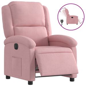 vidaXL Elektrisk reclinerf&aring;t&ouml;lj rosa sammet