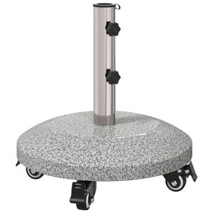 vidaXL Granitar parasollfot med hjul f&ouml;r 4-5 cm stolpe 27.2 kg Gr&aring;