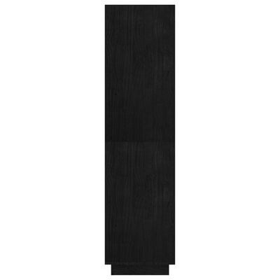 vidaXL Bokhylla/rumsavdelare svart 80x35x135 cm massiv furu