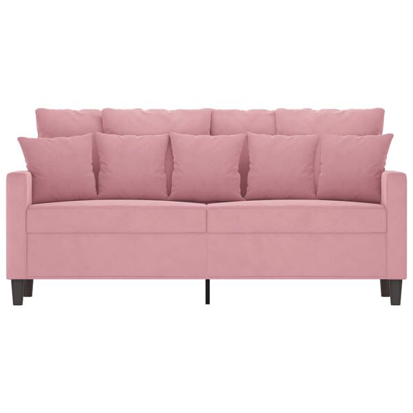 vidaXL Soffa 2-sits rosa 140 cm sammet