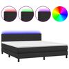 vidaXL Rams&auml;ng med madrass & LED svart 160x200 cm konstl&auml;der