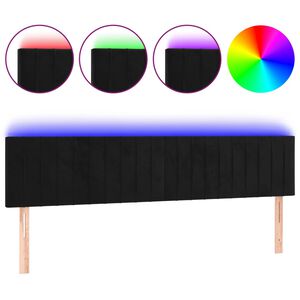 vidaXL S&auml;nggavel LED svart 160x5x78/88 cm sammet
