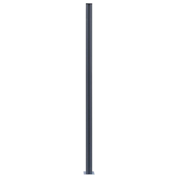 vidaXL Staketstolpar 3 st m&ouml;rkgr&aring; 185 cm aluminium