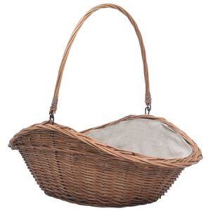 vidaXL Vedkorg med handtag 60x44x55 cm naturlig pil