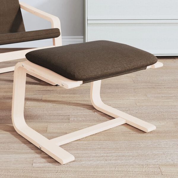 vidaXL Fotpall m&ouml;rkbrun 51x41x40 cm tyg