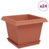 vidaXL V&auml;xtkrukor 24 st Murgr&ouml;n Plast