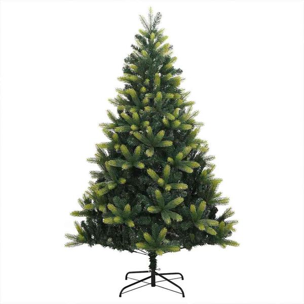 vidaXL Konstgjort F&auml;llbart Jultr&auml;d 150 LEDs Gr&ouml;n 150 cm PVC och PE
