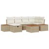 vidaXL Tr&auml;dg&aring;rdsoffset 7 st Beige konstrotting
