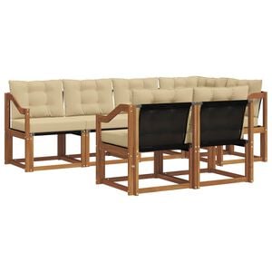 vidaXL Utomhussoffset med kudde 7 pcs Naturlig och Beige
