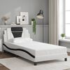 vidaXL Bed Frame "Viana" without Mattress White and Black 100x200 cm Faux Leather