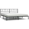 vidaXL S&auml;ngram med huvudgavel metall svart 200x200 cm