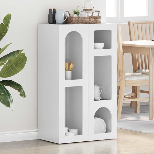 vidaXL Sideboard H&ouml;gblanka vita 59 x 35 x 100,5 cm Konstruerat tr&auml;