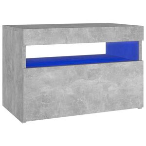 vidaXL S&auml;ngbord med LED-belysning betonggr&aring; 60x35x40 cm