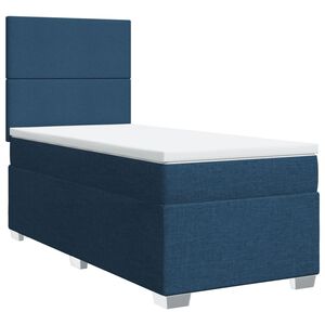 vidaXL Rams&auml;ng med madrass bl&aring; 80x200 cm tyg