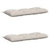 vidaXL B&auml;nk Kuddar VIANEN 2 st 100% Polyester Vit 120 x 50 x 12 cm