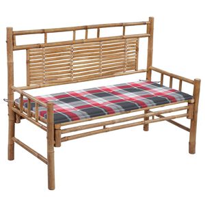 vidaXL Tr&auml;dg&aring;rdsb&auml;nk med dyna 120 cm bambu