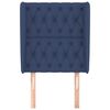 vidaXL Sänggavel med kanter blå 83x23x118/128 cm tyg