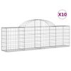 vidaXL Gabioner b&aring;gformade 10 st 200x30x60/80 cm galvaniserat j&auml;rn