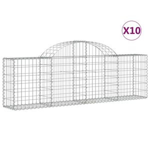 vidaXL Gabioner b&aring;gformade 10 st 200x30x60/80 cm galvaniserat j&auml;rn