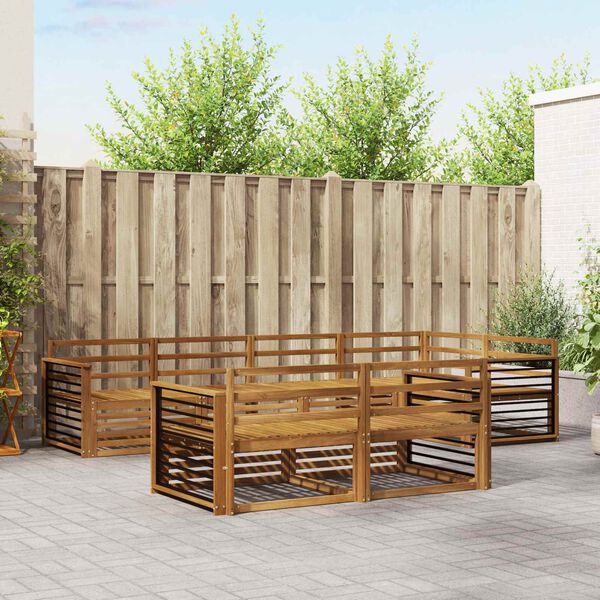 vidaXL Utomhussoffset 7 pcs Naturf&auml;rg Massivt Akaciatr&auml;