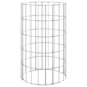vidaXL Planteringsgabion upph&ouml;jd rund galvaniserat st&aring;l &Oslash;30x50 cm