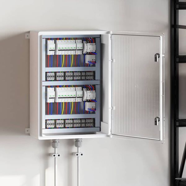 vidaXL Kontrollsk&aring;p Gr&aring; 50 x 24,5 x 70 cm ABS Plast