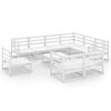 vidaXL Loungegrupp 10 delar vit massiv furu