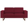 vidaXL Soffgrupp 2 delar tyg vinröd