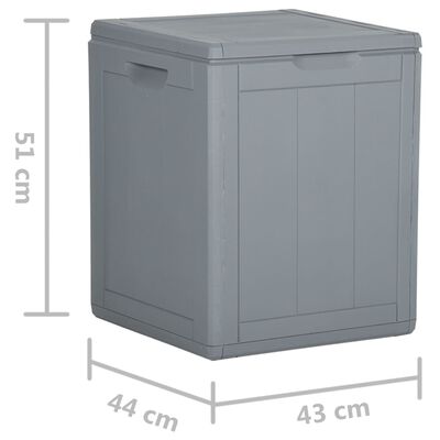 vidaXL Dynbox 90 liter grå PP-rotting