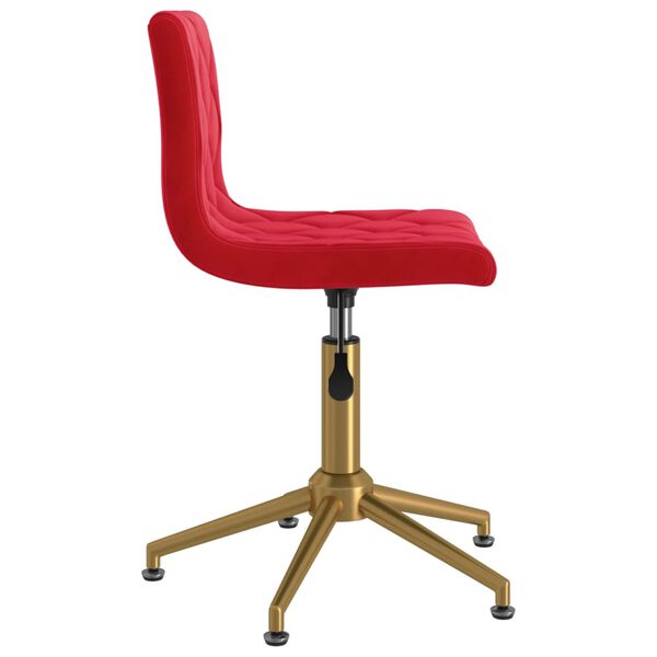 vidaXL Snurrbara matstolar 4 st vinröd sammet