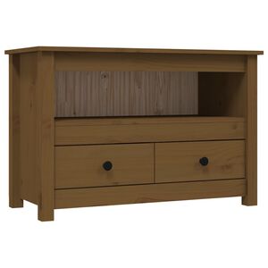 vidaXL Tv-b&auml;nk honungsbrun 79x35x52 cm massiv furu