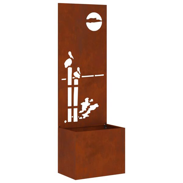 vidaXL Tr&auml;dg&aring;rds integritetssk&auml;rm Rostig 50 x 32 x 150 cm cortenst&aring;l