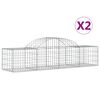vidaXL Gabioner b&aring;gformade 2 st 200x50x40/60 cm galvaniserat j&auml;rn