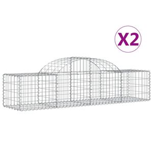 vidaXL Gabioner b&aring;gformade 2 st 200x50x40/60 cm galvaniserat j&auml;rn