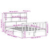 vidaXL S&auml;ng med bokhylla utan madrass vit 140x200cm massiv furu