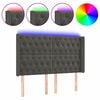 vidaXL S&auml;nggavel LED m&ouml;rkgr&aring; 163x16x118/128 cm sammet