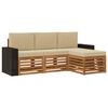 vidaXL Utomhussoffset 4 st Naturlig och Beige
