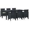 vidaXL Tr&auml;dg&aring;rdsm&ouml;belset 7 pcs Antracit Polypropylen